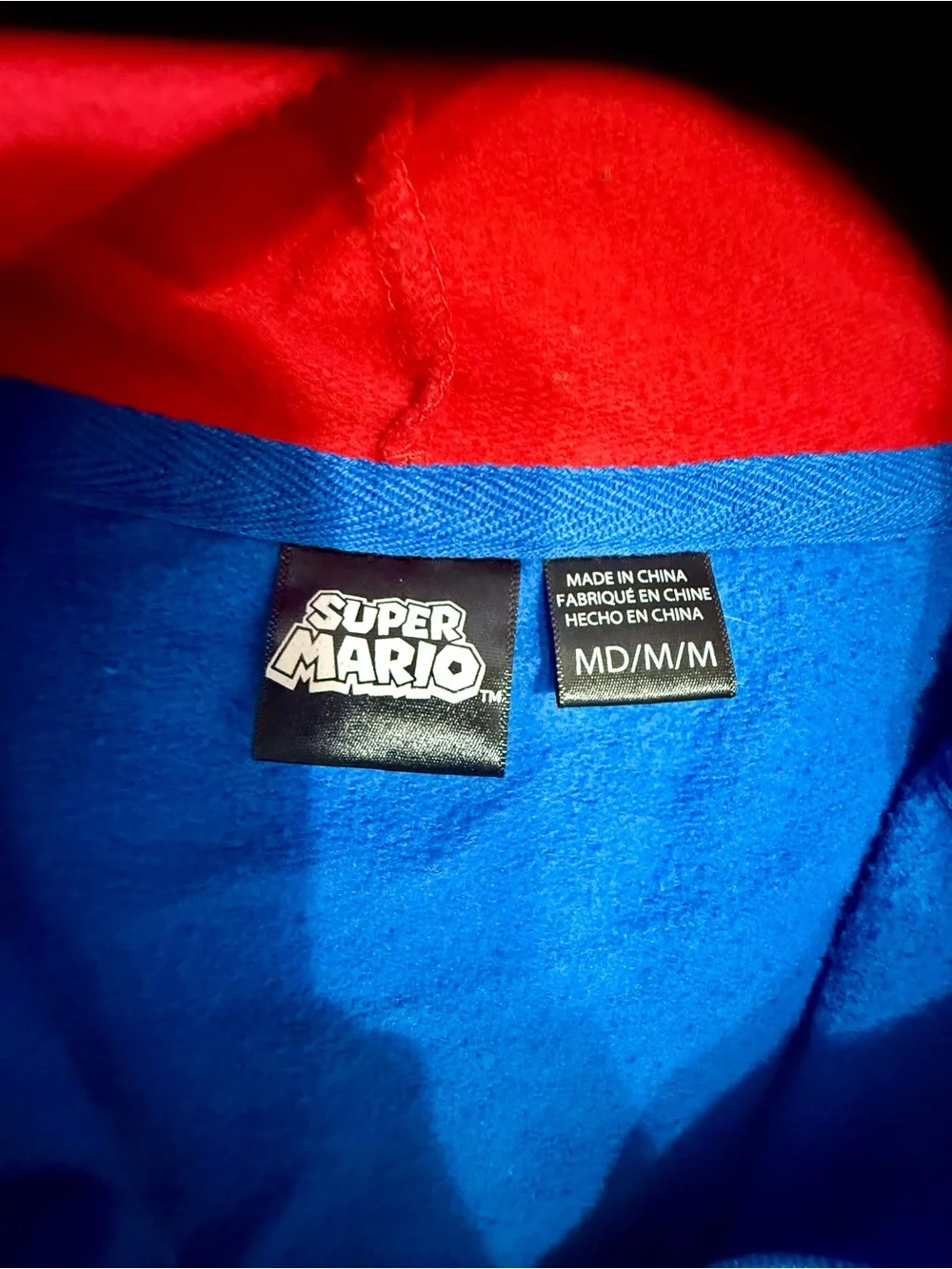 Nintendo Super Mario Red and Blue Hooded Costume Jacket